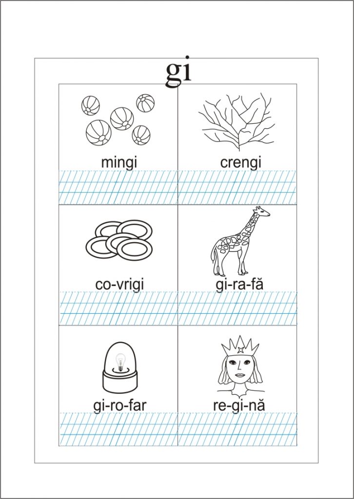 Grupul de litere 'gi' in imagini si cuvinte